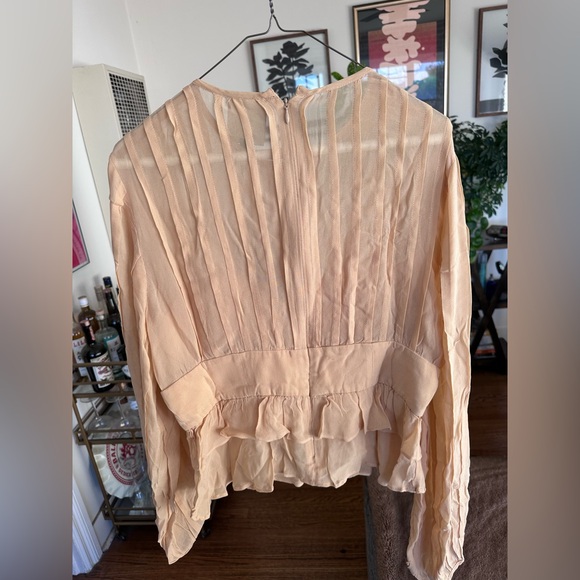 NWT Farm Rio Beige Pleated Bust Blouse - Picture 8 of 8